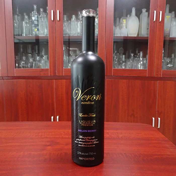 Food Grade Vodka Liquor 75 Cl Matte Black Wine Bottle With Cork Buy