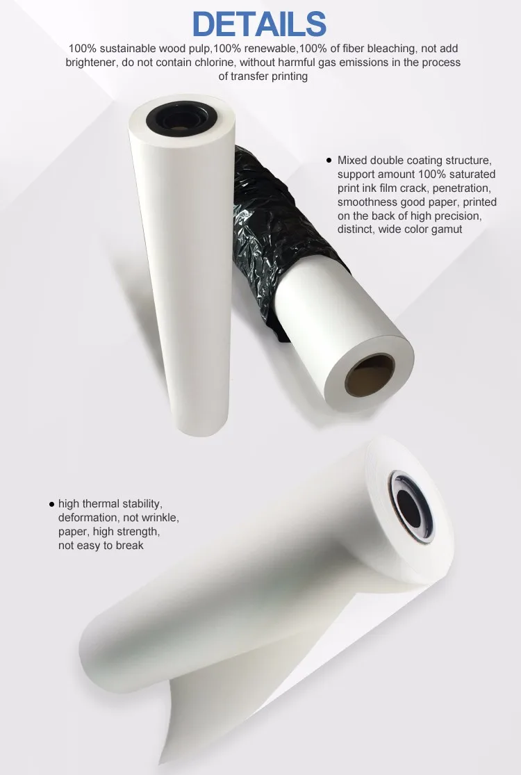 China Dye sublimation paper roll printed in Guangzhou or sublimation paper