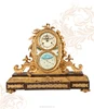 Luxury Antique Replica Enamel Gilt Brass Clock, Mechanical Decorative Metal Clock, Marble Base Table Clock