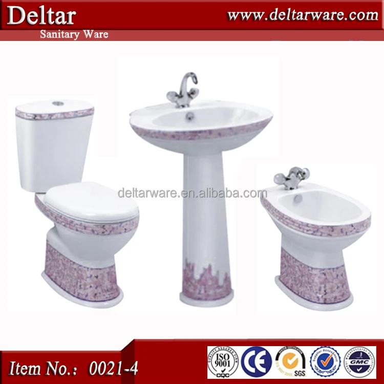 Purple Colored Twyford Toilet,Purple Design Combination Toilet Bidet