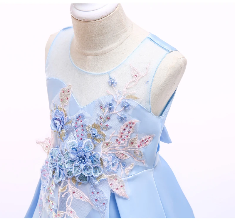 2019 summer sleeveless Flower turkey fashion children girls evening party dress