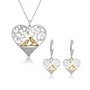 Wholesale Fashion 925 Sterling Silver Forest Bird in Love Heart Shape Jewelry For Girls New Year Gift Sets