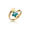 Cute eye star jewels for kids and children stainless steel Silver/Gold finger ring Christmas Day Gift SSR031