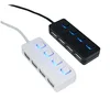 Factory supply portable fashion high speed 4 port 2.0 usb hub with individual switches