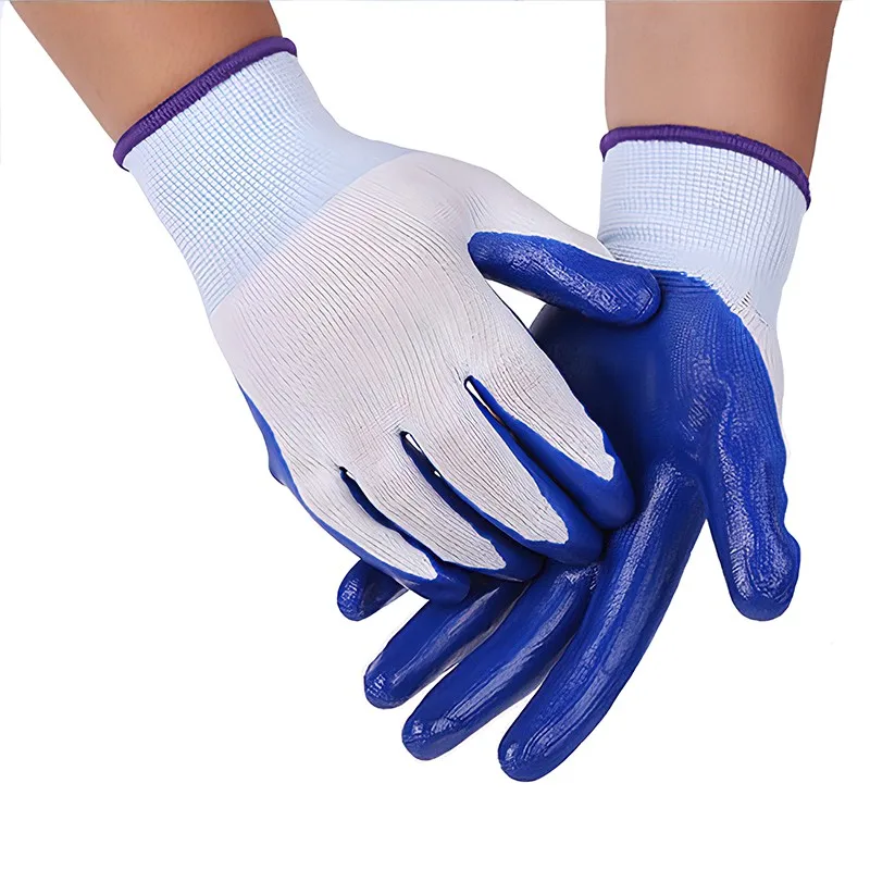 dark blue rubber gloves