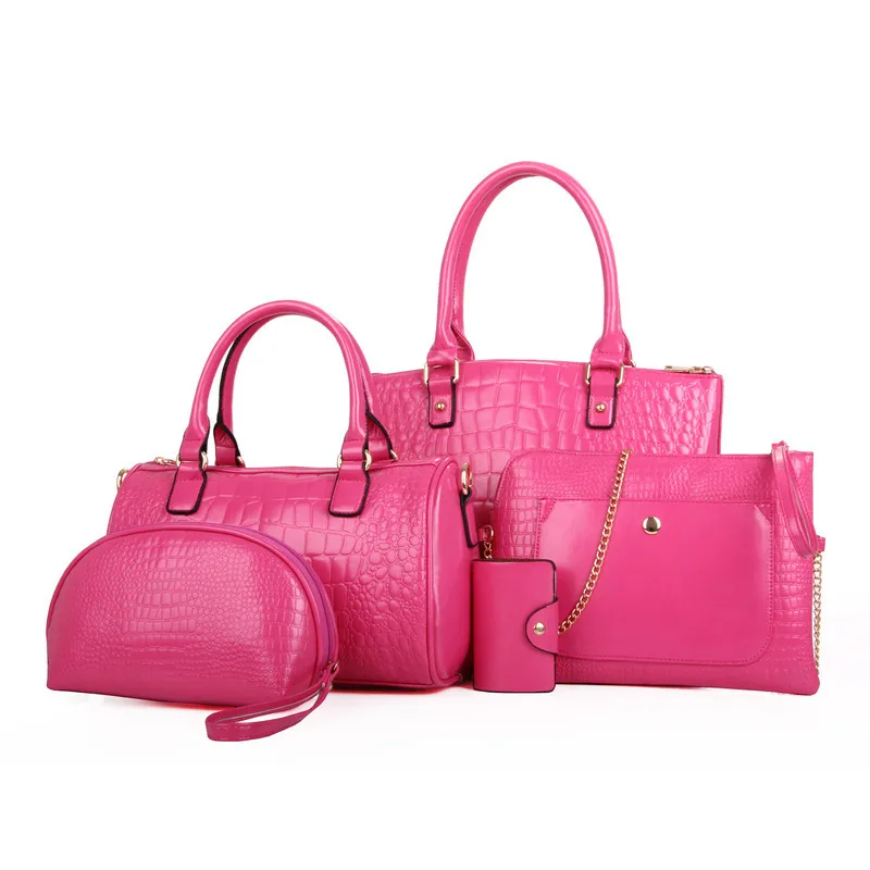 5pcs In 1 Set Price Tote Lady Handbag Woman Bag Leather 5pcs In 1 Set Price Tote Lady Handbag Woman Bag Leather Material