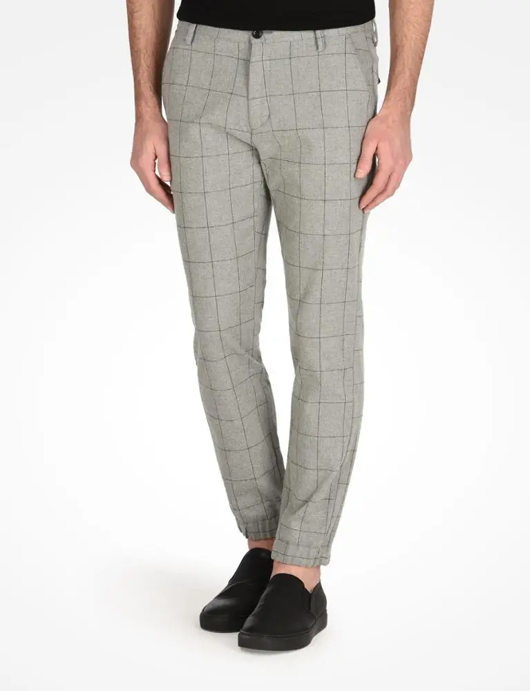 mens grey checked joggers