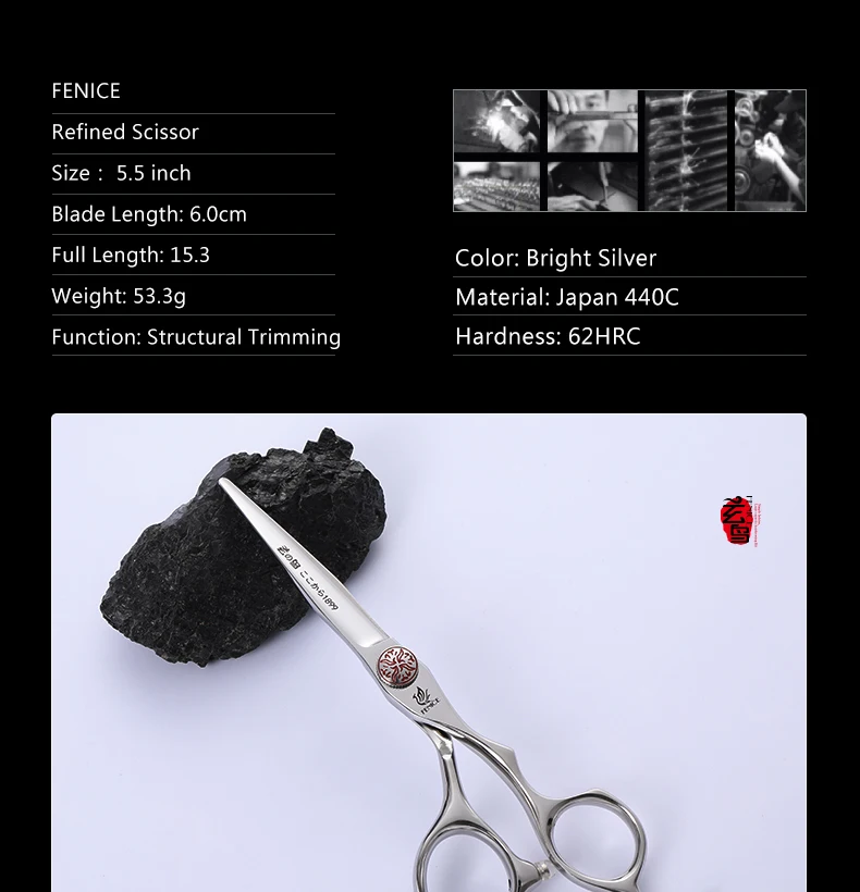 5.5 inch Barber Professional Scissors Japan 440C Hair Cutting Shears