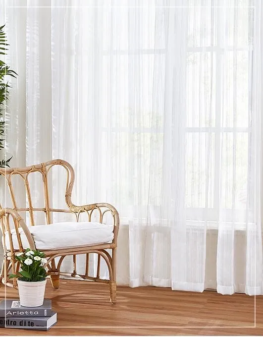 Decoration Ready Custom Made Curtain Drapes Nice Looking White Sheer S