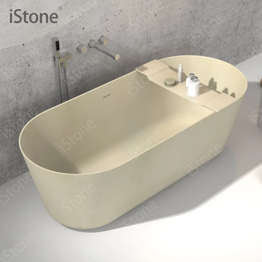 Solid Surface New Design Composite Stone Tub Freestanding Bathtub
