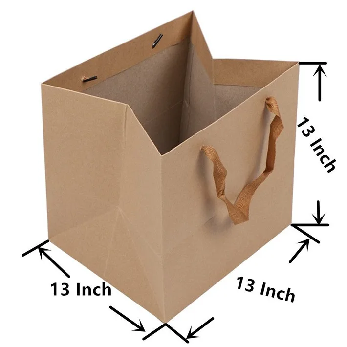 Creative Square Shaped Kraft Paper Bag With Handle Factory Direct Sale ...