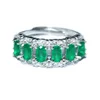 3x5mm with cotton emerald mineral gem ring little fresh color nice 925 silver plated platinum jewelry ziler ring
