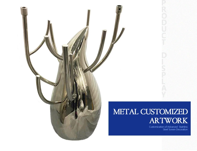 Wholesale customized metal sculpture art large garden art metal sculptures curved outdoor garden stainless steel sculpture