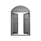 White color arch aluminum main door design with grid