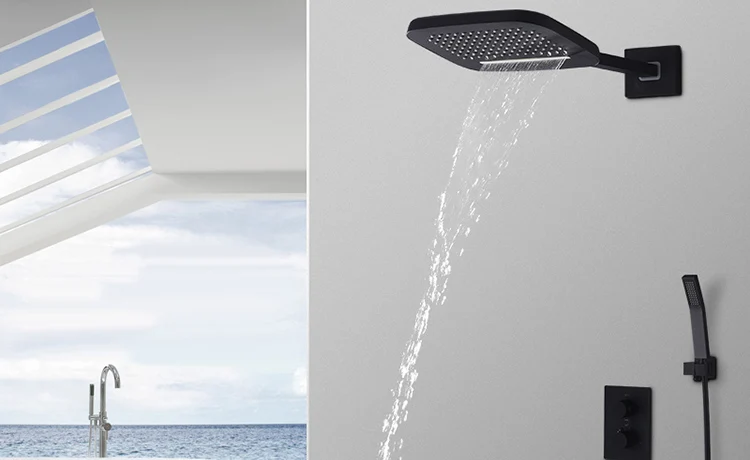 wall mounted rainfall mode shower sets