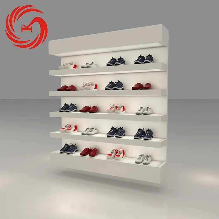 Wall Mounted Shoes Store Wall Panel Hanging Retail Shoe Shelf Display