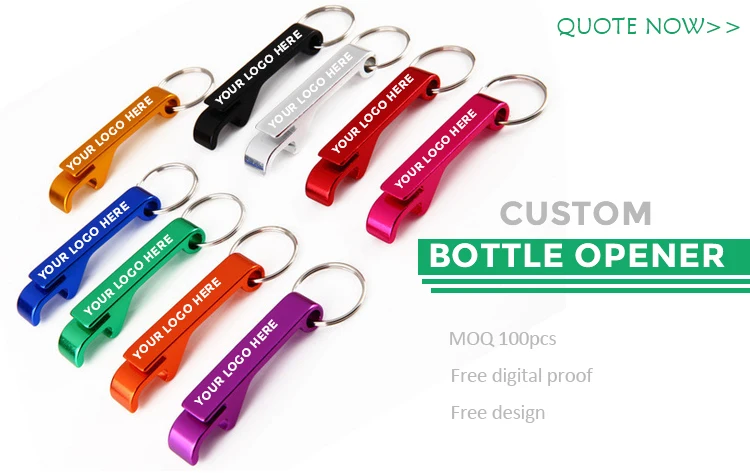 Hot Sale Logo Customized Aluminium Alloy Bottle Opener Key chain