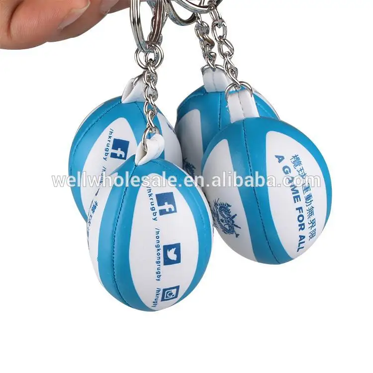 Pvc Leather Mini Rugby Ball Keychains,2018 New Style Promotional Gift