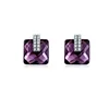 Onier New arrival exquisite natural stone earrings square purple single stone gold stud earrings in stock statement earrings