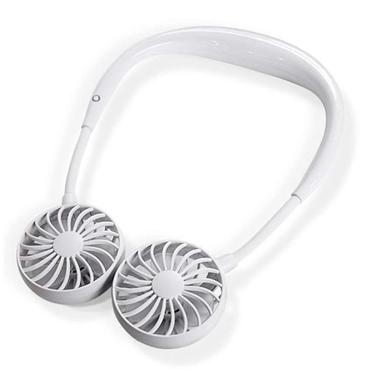 Hand Free Headphone Design Wearable Portable Neckband Mini Fan with USB Rechargeable for Traveling Outdoor Office