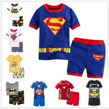 2016 new summer cotton short sleeve clothes sets kids pajamas girls pijama boys children s pyjamas