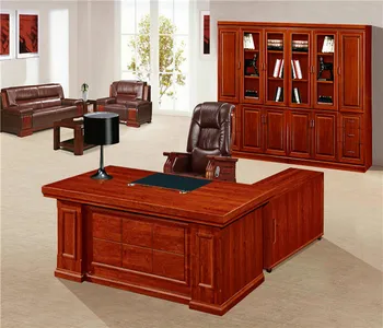 Classic Wooden Home Office Furniture Hdf Board L Shape Half Round ...