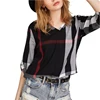 Golf Casual long-sleeved Plaid Flannel Cotton Check Tee Shirt Women