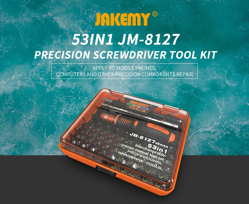 JAKEMY 8127 53 IN 1 Professional Mini Screwdriver Set DIY Repair Tool Kit for Cellphone Laptop Electronic Products