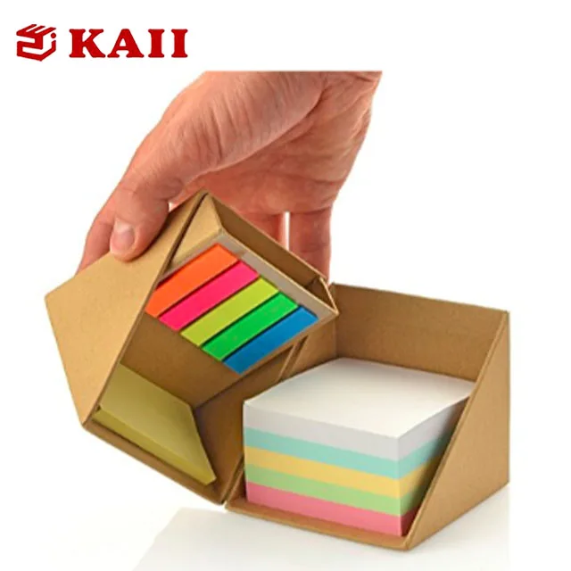 Promotional Gifts Sticky Note Memo Cube In Kraft Paper Box With Pen Holder Buy Note Cube With Pen Holepaper Cube Memo Padpaper Block Note Cube