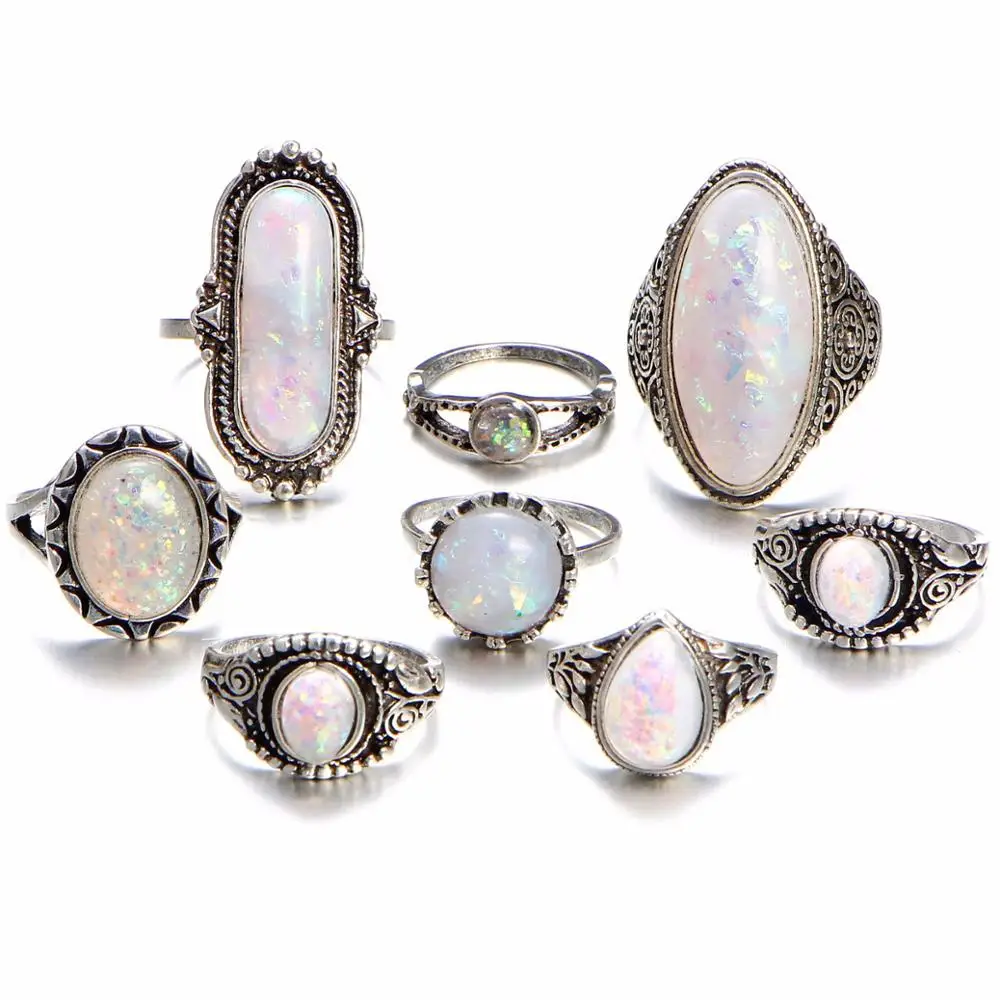 Fashion full finger opal stone ring for women Wholesale N80723