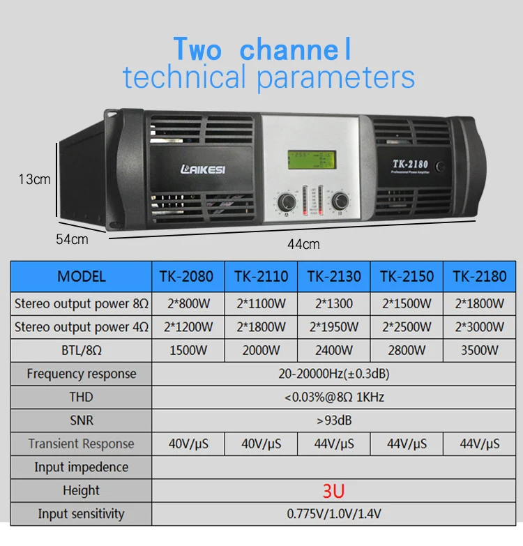Amplificador de potencia de audio de alta calidad con alta potencia de equipo de sonido de audio profesional