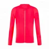 Lady's Lycra Single Color Surf Shirt Beach Rash Guard with front zipper