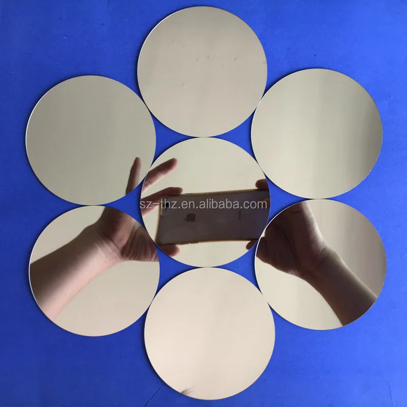 Plastic Silver Mirror Diameter 200x2mm Home Decor Acrylic Round Wall