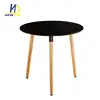 Hot Sale Black MDF Top With Solid Wooden Beech Legs Dining Table In Dining Room Furniture