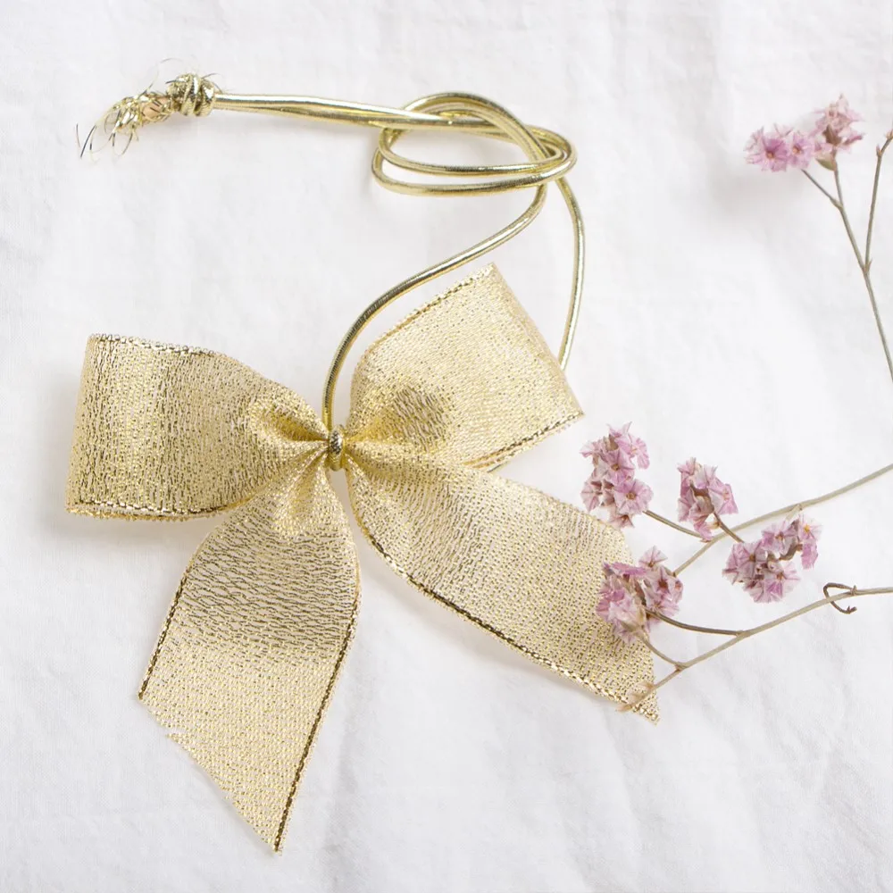 8cm Metallic Gold Ribbon Bows For Crafts Party Decoration Buy