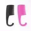 manufacturer ABS plastic wide tooth shower comb with hook
