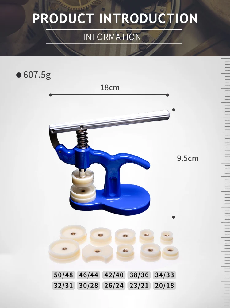 New Crystal Hand Press And Watch Back Case Cover Closer Press Tool With