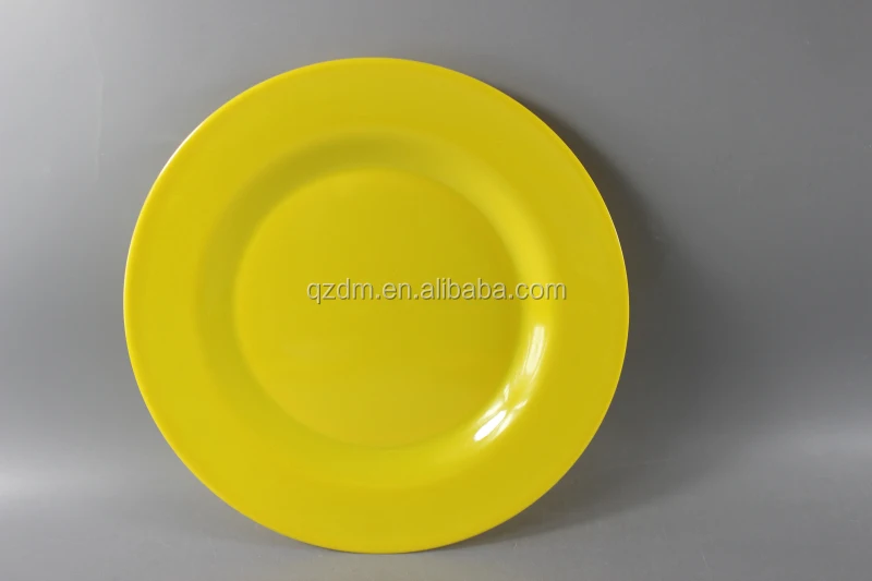 Solid color Melamine dinner plate yellow