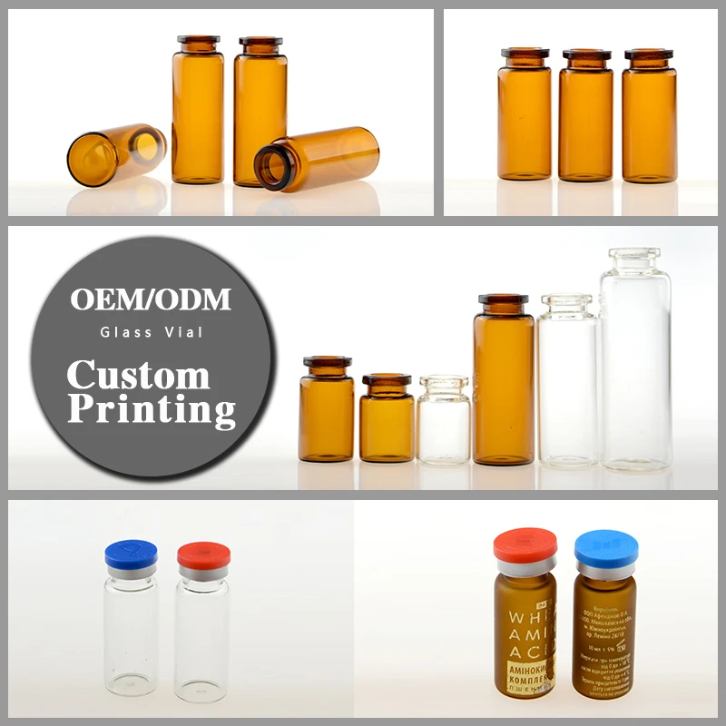 Reversible cap medical prescription drug vials vitamin c ampoules sample vials