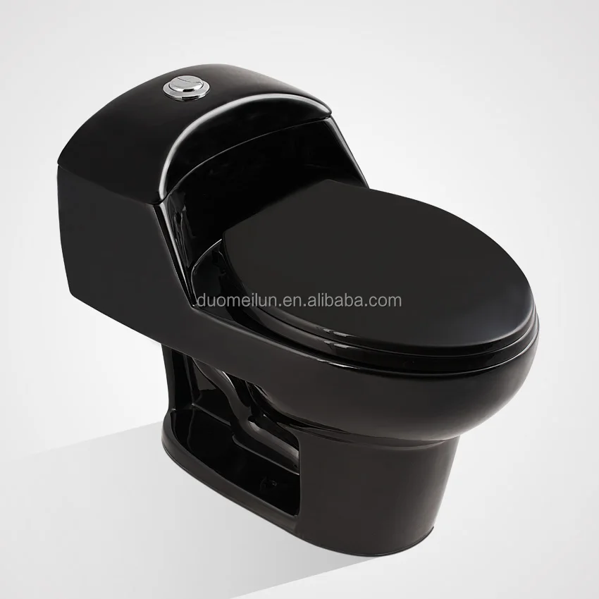 High Quality Jet System One Piece Black Color Wc Toilet For South