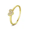 CZCITY 14K Solid Gold Jewelry Cubic Zircon Heart Shape Ring