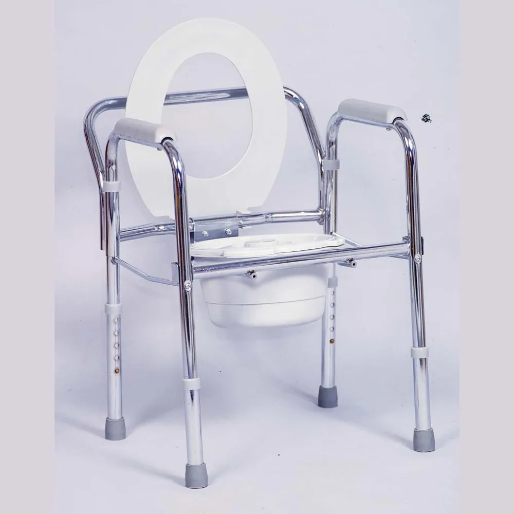 Telescopic Disabled Toilet Chair Factory With Stainless Steel Frame