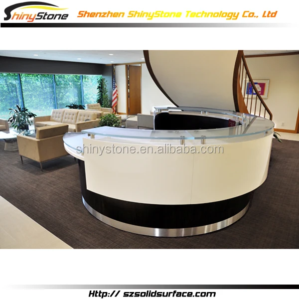 4 a radius has table round Solid White Glossy Surface/artificial Marble Half Rounded