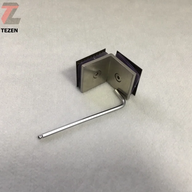 Stainless steel wall mounted glass door corner connector clamp