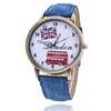 Wholesale Men's Retro Watch Quartz Jeans Canvas London Bus Casual Wristwatch Ladies Fashion Unisex Watches OW007