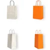 WLT5-3-72 Pure color printing white kraft paper rope handles small gift bag cosmetic packaging eyelash makeup tools paper bag