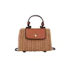 Summer new vintage Small and portable handle hand-woven bamboo and rattan handbag travel fashion beach Women's straw bag