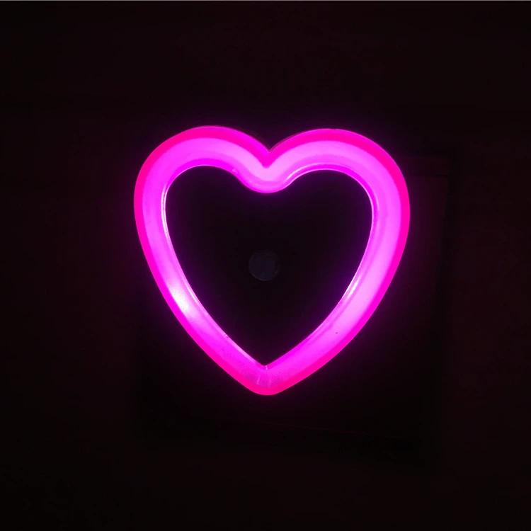 Selling a lot  Heart shape UK/US/EU LED plug in lamp kids sensor night light