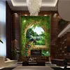 European Peacock Rome Column 3D Arch Entrance Aisle Nylon Wallpaper Wallpaper Vintage Washable Wallpaper