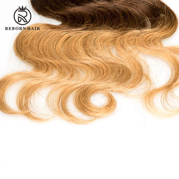 Youtube Hot Selling Remy Tangle Free Two Tone Ombre Colored